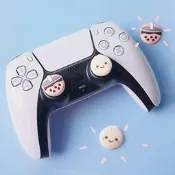 【3C驗證】阿吉托摩 PS5奶茶包子搖桿套矽膠Pro/PS4/PS5手柄通用遊戲機配件