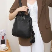 【巴黎精品】真牛皮後背包雙肩包真皮包包側背包女包包手提包(校園風書包大容量4色a1gn48)