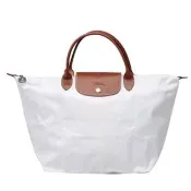 【LONGCHAMP】LONGCHAMP 新色上市短把尼龍水餃包(中-白 1623089-007)