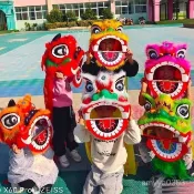 臺灣出貨24H🚀塑料兒童舞獅子道具套裝 舞獅頭鼓2-14嵗幼兒園錶演小獅頭玩具6寸  獅子頭 舞龍舞獅  醒獅 演出 O