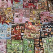 全球選品1館 生活百貨 ♔煙火食集系列切膜貼紙書 日系古早風百搭素材手賬diy手機背卡貼