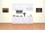台中廚具 一字型廚具上下250cm美耐板台面+木質桶身◎特價29500元◎南投廚具◎員林廚具◎社頭廚具◎豐原