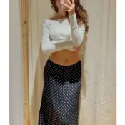 （現貨）3款 Brandy Melville SEPHIRA POLKA SKIRT 復古法式波點薄款彈性鬆緊中長裙短裙