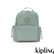Kipling (網路獨家款)淺綠拼接多層收納後背包-KEONI