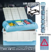 比架王 高蓋-可摺疊收納箱 收納箱 居家 戶外 車載收納 露營野餐 上蓋 分格 承重力強 加厚材質 免工具  二活二煞