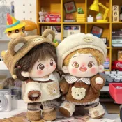 🐷可愛 20CM娃衣棉花娃娃衣服烏桃栗子熊&奶慄咖咖無屬性玩偶換裝 棉花娃娃 棉花娃衣 棉花娃娃配件 棉花娃娃假髮