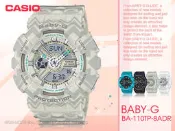 CASIO 卡西歐 手錶專賣店 BABY-G BA-110TP-8A DR 女錶 橡膠錶錶帶 防震 世界時間 倒數計時器