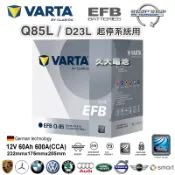 ✚久大電池❚ 德國 VARTA Q85L D23L 起停系統 怠速熄火 馬3 CX3 WRX 86 奧德賽 森林人