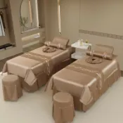 東升精品館 新款美容床罩四件套高端美容院采耳洗頭按摩推拿理療專用床罩批發