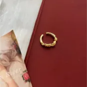 現貨🌙Moon River｜復古麻花扭結金色開口戒指