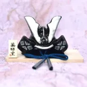 (店+)染繪 出世兜 日式擺飾 五月人形 藥師窯 日本正版 漆黑小 kd936