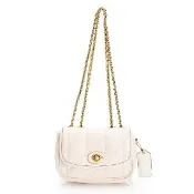 【COACH】Madison18 絎縫轉釦肩斜背包(奶白/金) (展示品)