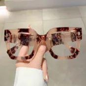 防藍光眼鏡女士男士復古光學方形電腦大眼鏡框