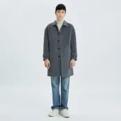 (店+)【巴黎精品】現貨+預購 100%羊毛大衣毛呢外套-保暖中長款翻領寬鬆落肩男外套4色a1im19