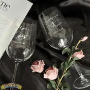 客製化 酒杯 個性化 定製紅酒杯 結婚送禮 高腳紅酒杯 浪漫刻字葡萄酒杯 情侶對杯