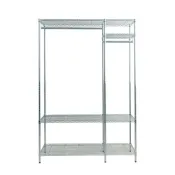 (店+)【dayneeds 日需百備】120x45x180公分 電鍍（插管）四層大衣櫥 贈拉簾式防塵布套 置物架/掛衣架/收納架/層架/鐵架