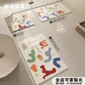 可客製 卡通 馬桶u型墊 吸水止滑 浴室地墊 防滑腳踏墊 珪藻土地墊 廁所軟式矽藻土地墊 衛生間 洗手間門墊 門口地毯