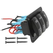 [商城] 5Pin 3 Gang 翹板開關面板 Led 燈條藍色背光 DC12‐24V 用於船用汽車 ATV UTV