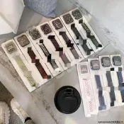 優選適用於蘋果耐吉雙色矽膠手表帶套裝apple watch7/SE/6/5/4321運動【滿300出貨】