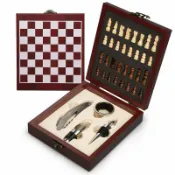 全球選品1館 生活百貨 國際象棋開瓶器套裝開酒器套裝木製棋盤開瓶神器紅酒行動式