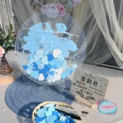 客製化婚禮簽到牌 海洋風簽到相框 圓形簽到冊 公司生日賓客簽到 創意客製化 婚禮小物 禮品 紀念品 相框 簽到本 熊熊