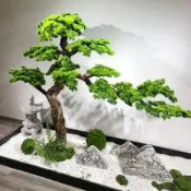客製化🔥免運🚛可開發票 🌟仿真迎客鬆鬆樹羅漢松假松樹造型仿真樹假樹裝飾樓梯商場裝飾定製 仿真花 仿真樹  仿真綠植
