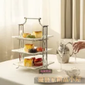 點心盤 蛋糕盤 甜品盤 歐式不銹鋼三層點心架家用茶歇臺果盤甜品架蛋糕架樣板房裝飾擺件