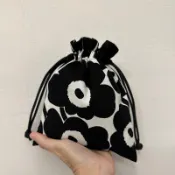 芬蘭Marimekko手作 束口袋包 束口袋 衛生棉包 golf球收納袋 罌粟花Mini Unikko 日本限定布料