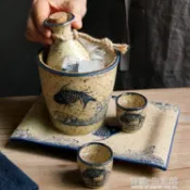 林之舍家居 日式清酒酒具分酒器白酒家用小酒盅酒杯陶瓷冷酒壺套裝傳統燒酒杯