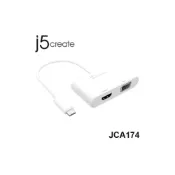 (店+)【j5create 凱捷】JCA174 USB Type-C to VGA+4K HDMI螢幕轉接器