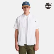 Timberland 男款白色短袖牛津襯衫|A6AX8A94