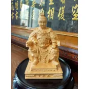 【靜福緣】黃楊木雕神尊『三太子(坐姿)』10.3cm 黃楊木中檀元帥太子元帥玉皇太子爺哪吒太子三太子中營大元帥金尊木雕神