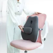 (店+)【Fien Home】可調式透氣記憶棉腰靠枕墊(人體工學 腰靠枕 靠墊 腰枕 腰靠 靠腰枕 可扣椅背)