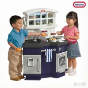 ★童心園【Little Tikes】蔚藍早安廚房 扮家家首選 角色扮演 時尚風廚房 鄉村風窗格設計 托育/托嬰/幼兒園