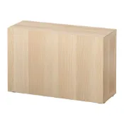 【IKEA 宜家家居】BESTÅ 附門片層架組, 染白橡木紋/lappviken 染白橡木紋, 60x22x38 公分