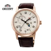ORIENT 東方 錶 SUN&MOON系列 日月相錶 皮帶款 玫瑰金 RA-AK0007S-42.5 mm