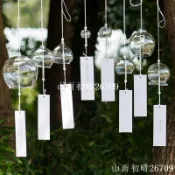 【風鈴】【裝飾鈴鐺】白色透明玻璃風鈴 支持定制景區 掛飾送朋友同學婚禮 結婚裝飾鈴鐺-初晴優選
