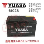 【彰化員林翔晟電池】全新┃湯淺YUASA┃加水型汽車電池┃61028┃舊品強制回收 安裝工資另計