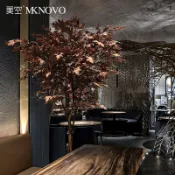 協貿國際日用品生活6館 美空秋天楓葉樹仿真楓樹紅楓大型室內落地裝飾仿真樹假樹人造樹藤