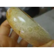 天然玉化清透明顯滿花菊花蜜糖珊瑚玉髓厚寬版手鐲→F639
