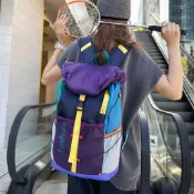 羽球後背包 羽球包 羽球背袋 運動背包 雙肩網球包 高端防磨 大容量 戶外運動雙肩包女健身羽毛球包大容量登山包旅遊輕便爬