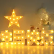 美少女趣集鋪 LED生日快樂燈慶祝字牌氛圍燈發光裝飾求婚道具派對房間布置鑫弘-數碼配件