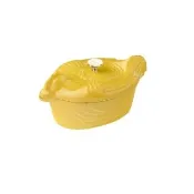 【STAUB】咕咕雞橢圓琺瑯鑄鐵鍋11cm-檸檬黃(德國雙人牌集團官方直營)