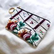 瓜地馬拉 織紋刺繡布藝 手拿包 白色 花朵