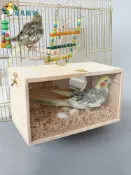 成名在望 鳳鳥窩/鸚鵡窩/鳥窩 寵兒新家透明實木鸚鵡繁殖箱 鳥巢箱鳥窩鳥籠繁殖盒子 送木屑站杠【CM16971】