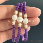 硨磲紫雲母水晶♡葡萄芝士 消災解厄 避邪擋煞 平安 撥雲見日 轉運 天然水晶 飾品 手環 手鍊 手珠 手串 設計款