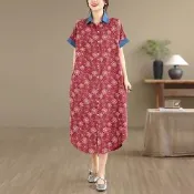 [韓國K.W.]韓國空運薄丹寧迷夜拼色寬鬆牛仔拼接背心洋裝(小香風/輕量涼感/背心裙/休閒/日系/通勤/渡假)