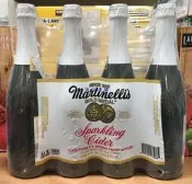 美兒小舖COSTCO好市多代購～Martinelli's 美國進口 氣泡蘋果汁(750mlx4罐)玻璃瓶