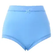 【Chlansilk 闕蘭絹】親膚優雅42針100%蠶絲高腰內褲(藍)