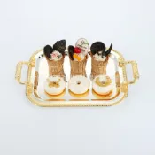 未來屋 【歐式金屬】自助餐盤 餐盤 餐具收納盤 酒具收納盤 酒店西式餐廳 金色銀色 金屬質感 多格分區 擺盤收納 高級感